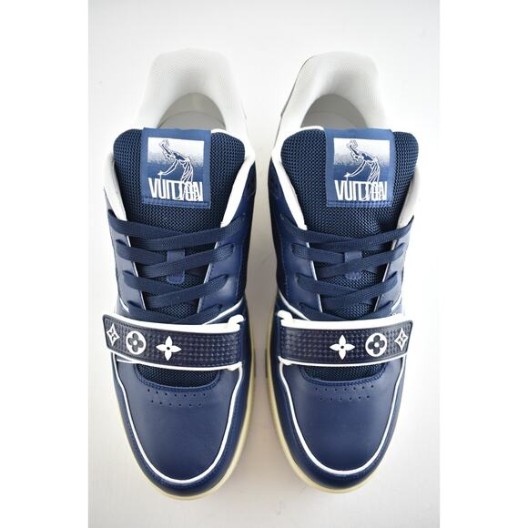 Louis Vuitton NYC Pop Up Exclusive Blue Low Top Trainer Sneaker LV 8 US 9 9.5 - Picture 7 of 12
